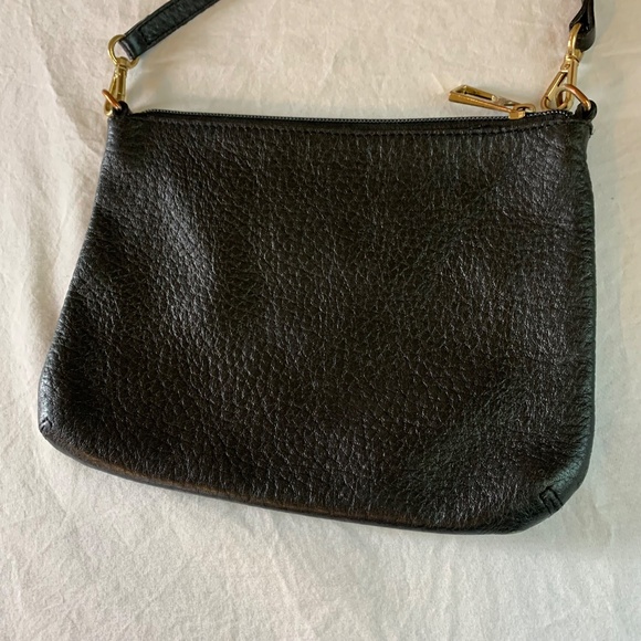 Lodis Black Pebbled Leather Bag – Gold Hardware – Small Shoulder / Clutch Purse - Picture 3 of 11